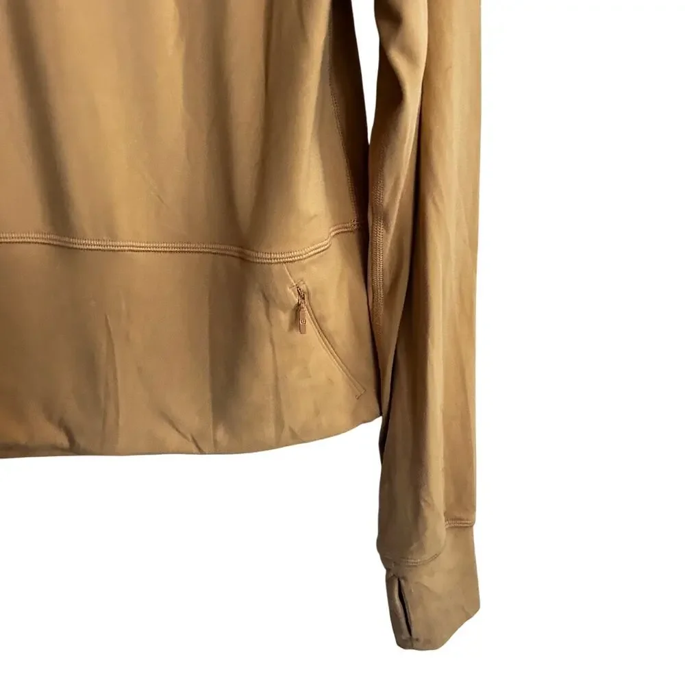 Lululemon Ready to Rulu Pullover 2 Pecan Tan Butter Yellow Top Turtleneck Mock